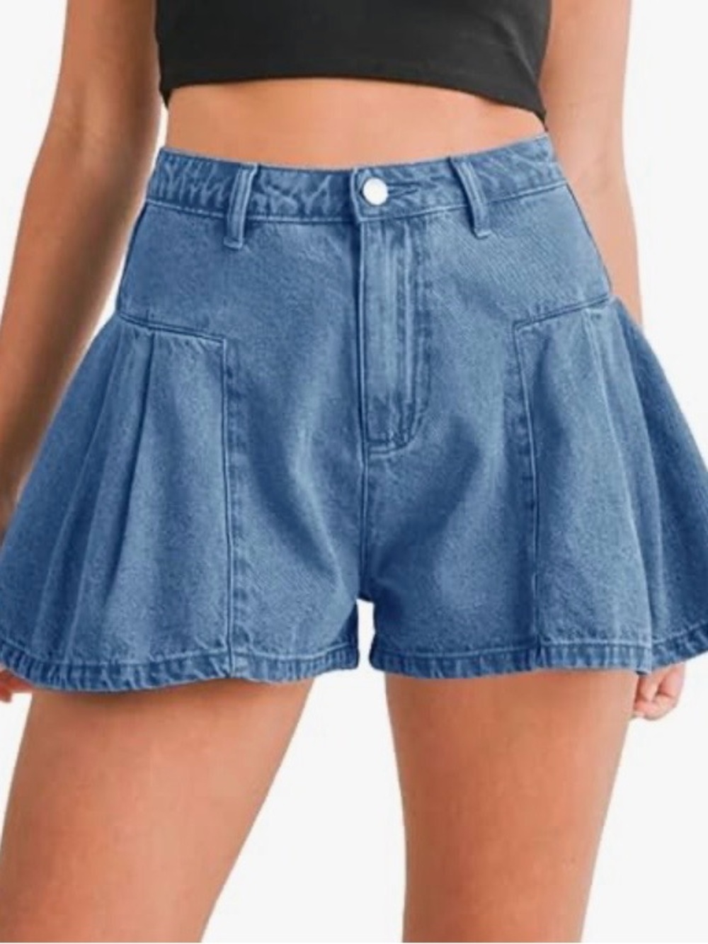 PLNOTME High-Waist Flare Flowy Pleated Women’s Shorts - S Brand New without tag